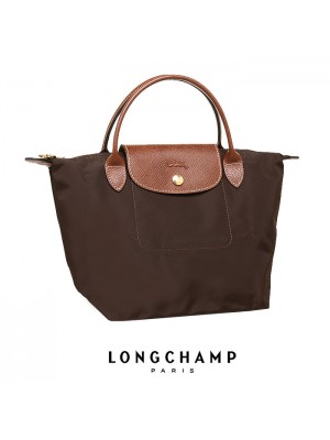 LC043*LONGCHAMP LE PLIAGE TOTE 1621089 SMALL/SHORT HANDLE (CHOCOLATE)